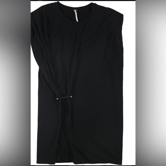 Free people women’s hardware casual black shift dress size L. New with tags - Picture 9 of 9
